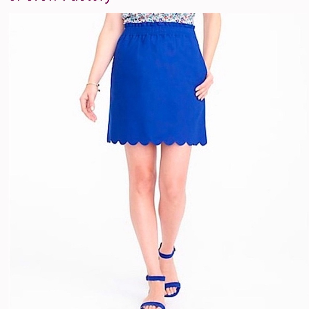 J. Crew ✨Royal Blue Linen Scallop Skirt✨ - size 14
